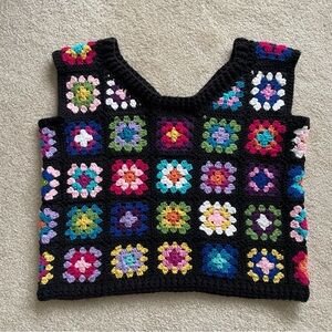 Colorful Crochet Pattern Sweater Vest
